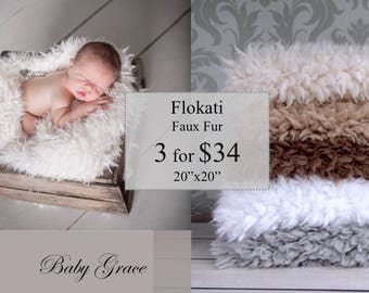 Faux Flokati Fur, Newborn Photography Props, Faux Fur Fabric, 3 Basket Fillers, Newborn Photo Prop, Faux Fur Blanket