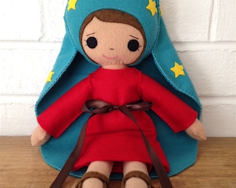Catholic Toy Doll - Our Lady of Guadalupe - Wool Felt Blend - Catholic Toy - Felt Doll