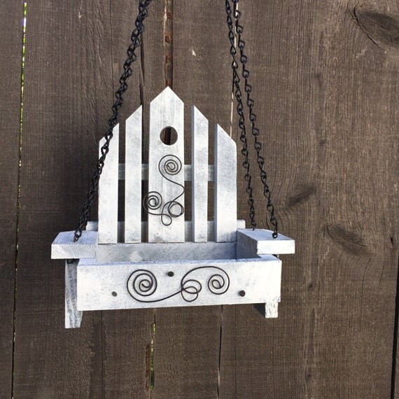 Bird Feeder Handmade White Swing Chair Feeder for Bird's