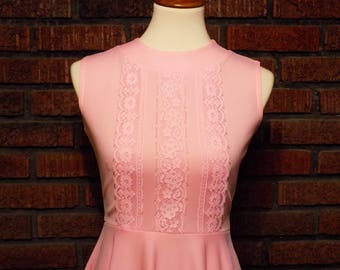 Vintage Cotton Candy Pink Sleeveless Dress Women's S / Size 4