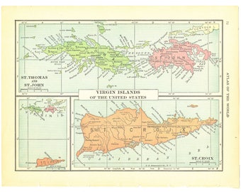 Virgin islands map | Etsy