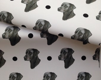 Black labrador, black lab, wrapping paper, gift wrap, for labrador lovers, for dog lovers, read description