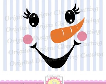 Snowman face,Christmas snowman, Cute Snowman SVG, Christmas Silhouette Cut Files, Cricut Cut Files CHSVG03 -Personal and Commercial Use