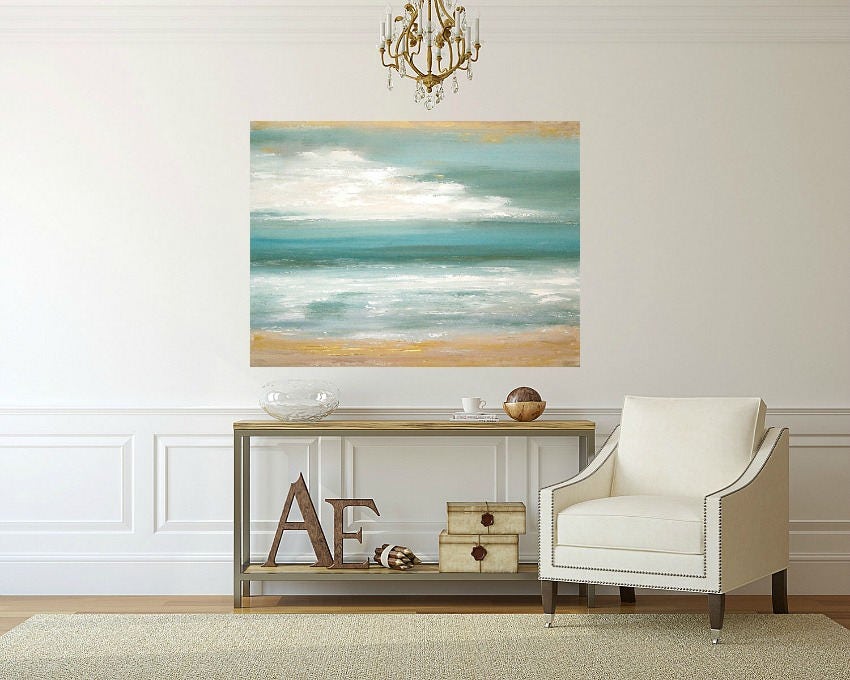 Ocean Seascape Acrylic Abstract Painting Titled: Windswept