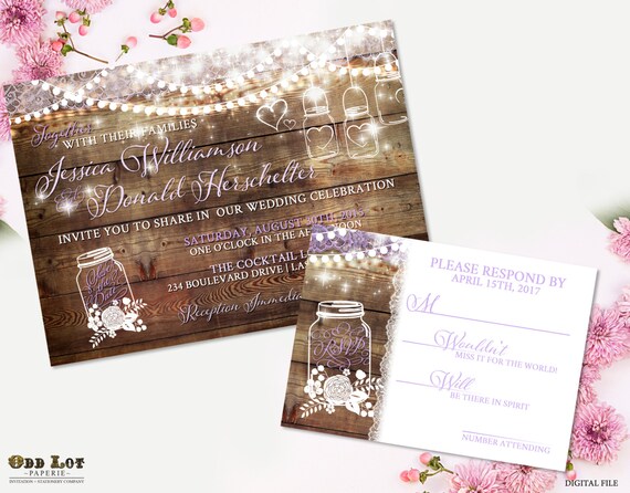 Mason Jar Wedding Invitation Rustic Country Mason Jar Wedding Invitation Rustic Country