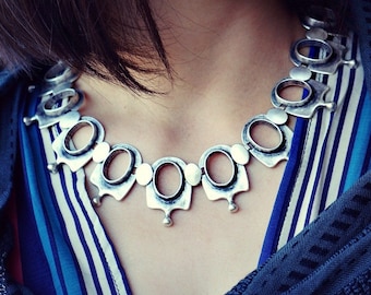 Silver Bell Boho Necklace Women Bohemian Jewelry