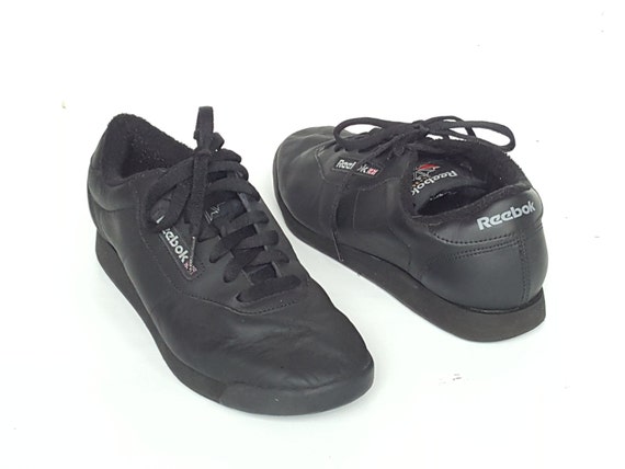 90s Leather REEBOK CLASSIC Sneakers Vintage Black Running