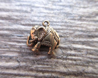 Wise Elephant charm pure bronze 12mm x 12mm wisdom, gentleness, commitment, intelligence bracelet charm EL01-B