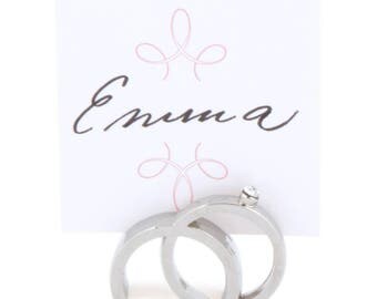 Wedding Place Card Holders, Silver Rings Place Card Holders, Party Supplies, Engagement Party Place Card Holders, Place Card Holders