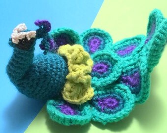 Peacock Centerpiece Ornament Stuffed Animal Plush Decoration Elegant Shelf Sitter Decor
