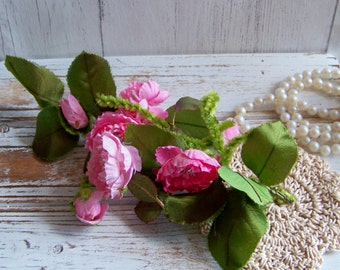 Vintage Pink Millinery Flowers, Vintage Hat Flowers, Hat Flowers, Pink Millinery, Millinery Roses, Hat Flower Roses, Antique Hat Flowers
