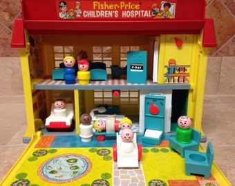 Vintage Fisher-Price Little People Play Family Hospital