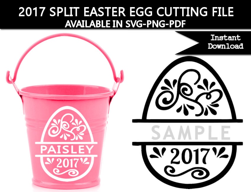 Download 2017 Split Easter Egg SVG Cutting File for Silhouette