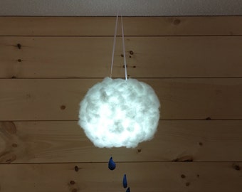 Cloud Light - Rain - Cloud Night Light - Room Decor - Hanging - Childs Room - Night Light