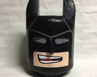 Custom made to order LEGO inspired Batman Movie costume head