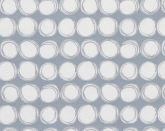 SALE Gray Quilt Fabric Touchstone by Shell Rummel Soft Repose Grey Dot Fabric Stripe Fabric Geometric Circles Gray Material