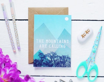 SALE - HALF PRICE - The Mountains Are Calling - Postcard