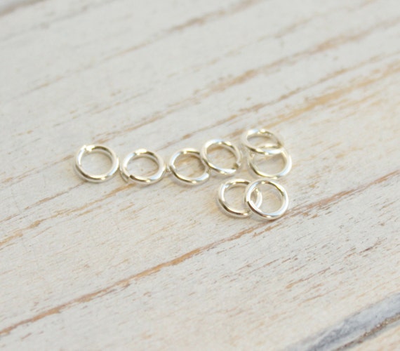 Sterling Silver 6 mm Hard Snap Jump Rings... by HappyBirdSupplies