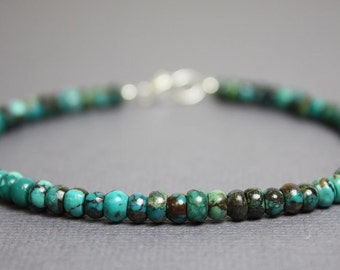 Turquoise Bracelet, Turquoise Jewelry, Bohemian Bracelet, Gift for Her, Gemstone Bracelet, Green Bracelet, Stacking Bracelet, Kathy Bankston