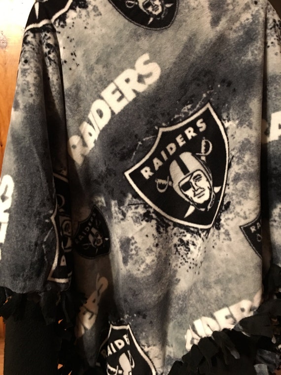 Hand Tied Fleece Oakland Raiders Blanket/Throw