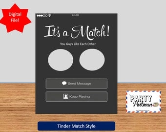 Custom it's a Match Tinder Frame Photo Booth Prop Funny Prop (Digital File Only)