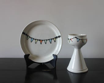 Watercolor Bunting Single Chalice and Paten Set