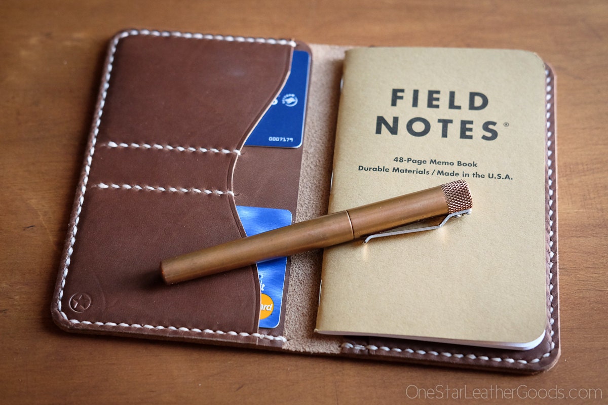 Field Notes wallet and notebook, Horween Chromexcel leather natural