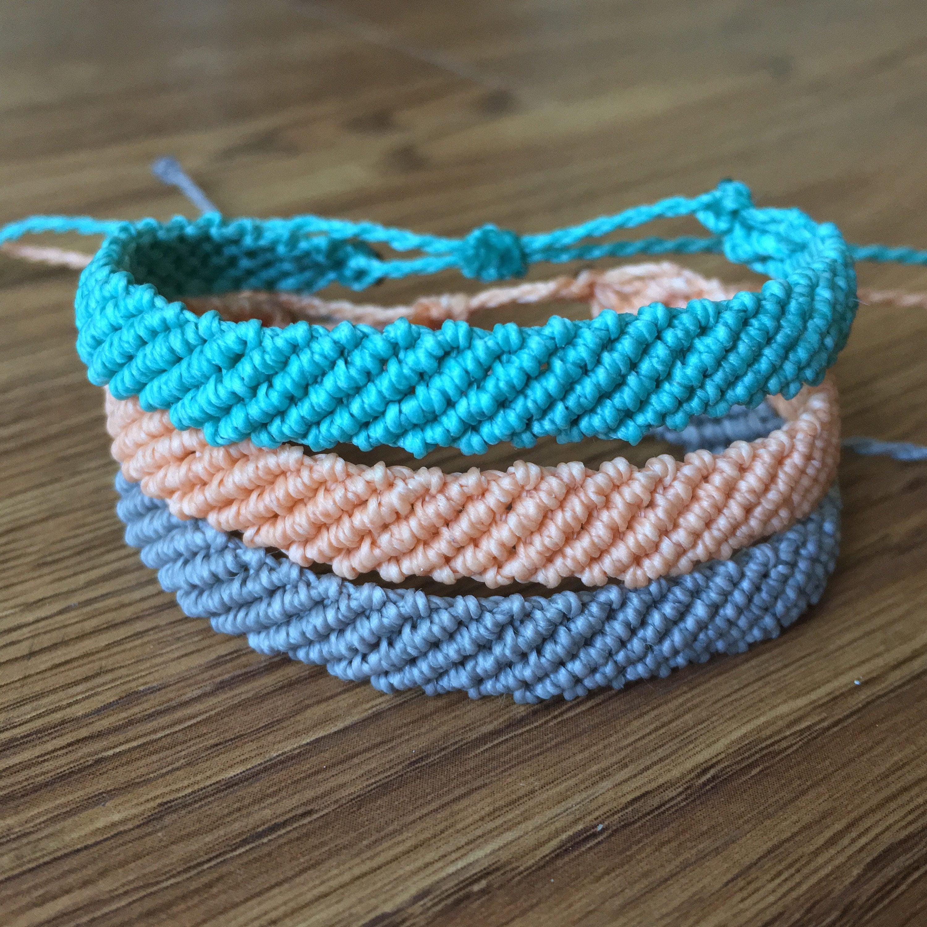 Flat Braided Friendship Bracelet Waxed Polyester Friendship