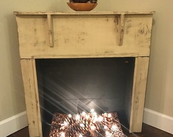Faux Fireplace Mantle on SALE Also in the Country Sampler We designed this fireplace to work in every home