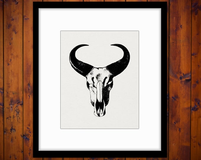 Digital Graphic Western Skull Horns Image Bull Printable Bull Horns Farm Animal Clipart Download Cow Vintage Jpg Png Eps HQ 300dpi No.557
