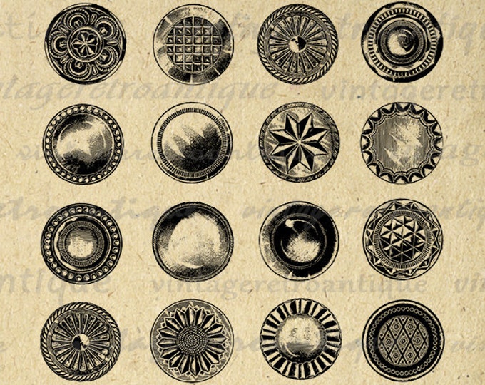 Digital Image Circle Set Collage Sheet of Antique Circles Graphic Download Printable Artwork Jpg Png Eps HQ 300dpi No.1819