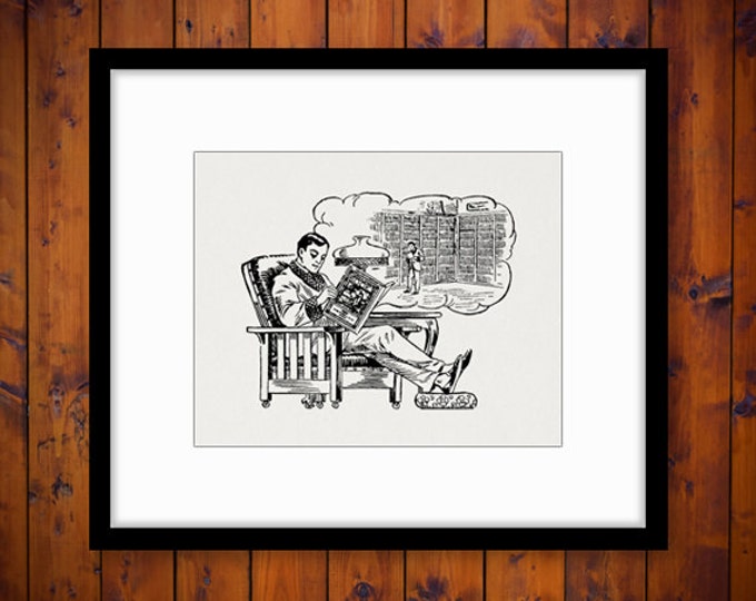 Digital Antique Cartoon Library Printable Download Reading Image Books Graphic Vintage Clip Art Jpg Png Eps HQ 300dpi No.1359