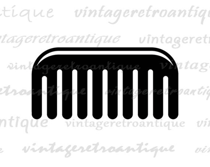 Printable Image Comb Digital Comb Icon Graphic Salon Barber Hairdresser Download Vintage Clip Art Jpg Png Eps HQ 300dpi No.4425