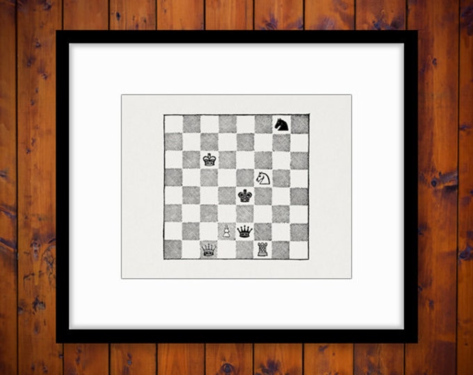 Digital Graphic Chess Board Image Download Printable Illustration Vintage Clip Art Jpg Png Eps HQ 300dpi No.2757