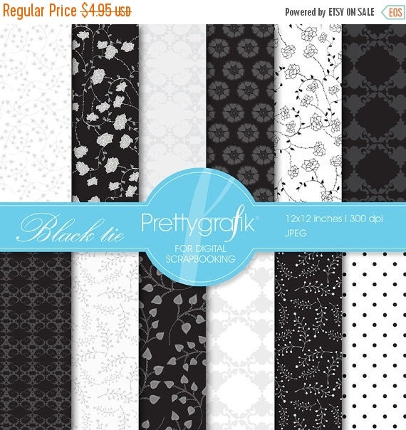80% OFF SALE Black tie digital paper, commercial use, scrapbook papers, background - PS544 Il_570xn