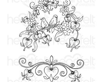 Love Bird Hangout Cling Stamp Set by Heartfelt Creations from the Romantique Garden Collection HCPC-3639