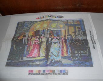 Dimensions Gold Collection Cafe Royale Needlepoint Kit with Cotton Floss 1998