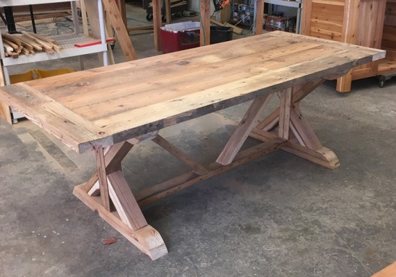 Farm Table and Benches Custom Made with Reclaimed Wood Barn