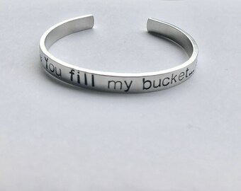 Hand Stamped bracelet, personalized jewelry, friend bracelet, wedding gift, Couples, engraved bracelet, Loved ones, Children
