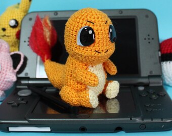 Charmander Plush, Charmander Amigurumi, Crochet Charmander, Pokemon Charmander, Pokemon Plush, Pokemon Amigurumi, Pokemon Gift, Nintendo Toy