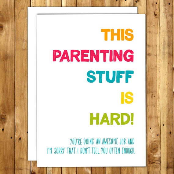 Mothers Day From Husband. For Wife. Mothers Day Card. Mother's Day From Wife. This Parenting Stuff Is Hard