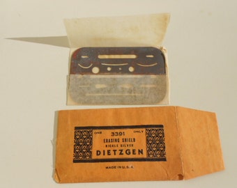 Vintage Dietzgen 3391 Nickel Silver Erasing Shield