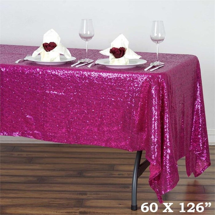 Hot Pink Sequin Tablecloth Rectangle by