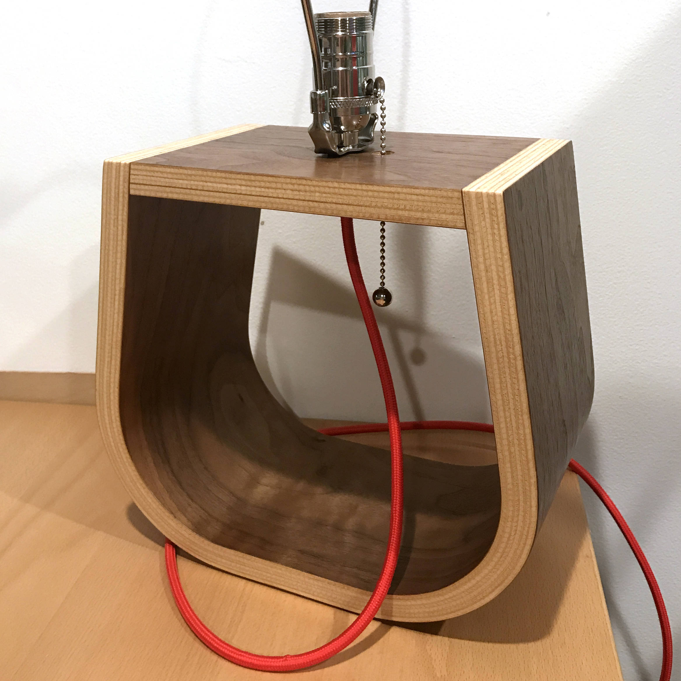 Table Lamp Walnut Bent Plywood Modern Table Lamp Desk Lamp