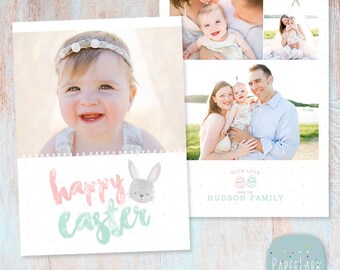 Easter Card Template - Photoshop - AE008 - INSTANT DOWNLOAD