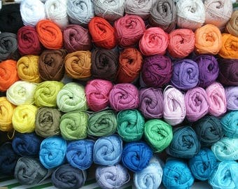 Free colorchoice Catania cotton yarn, 15 skeins, 750 gram total, quality crochet yarn, each 50 gram, 85 colors, lalylala, amigurumi, 4ply