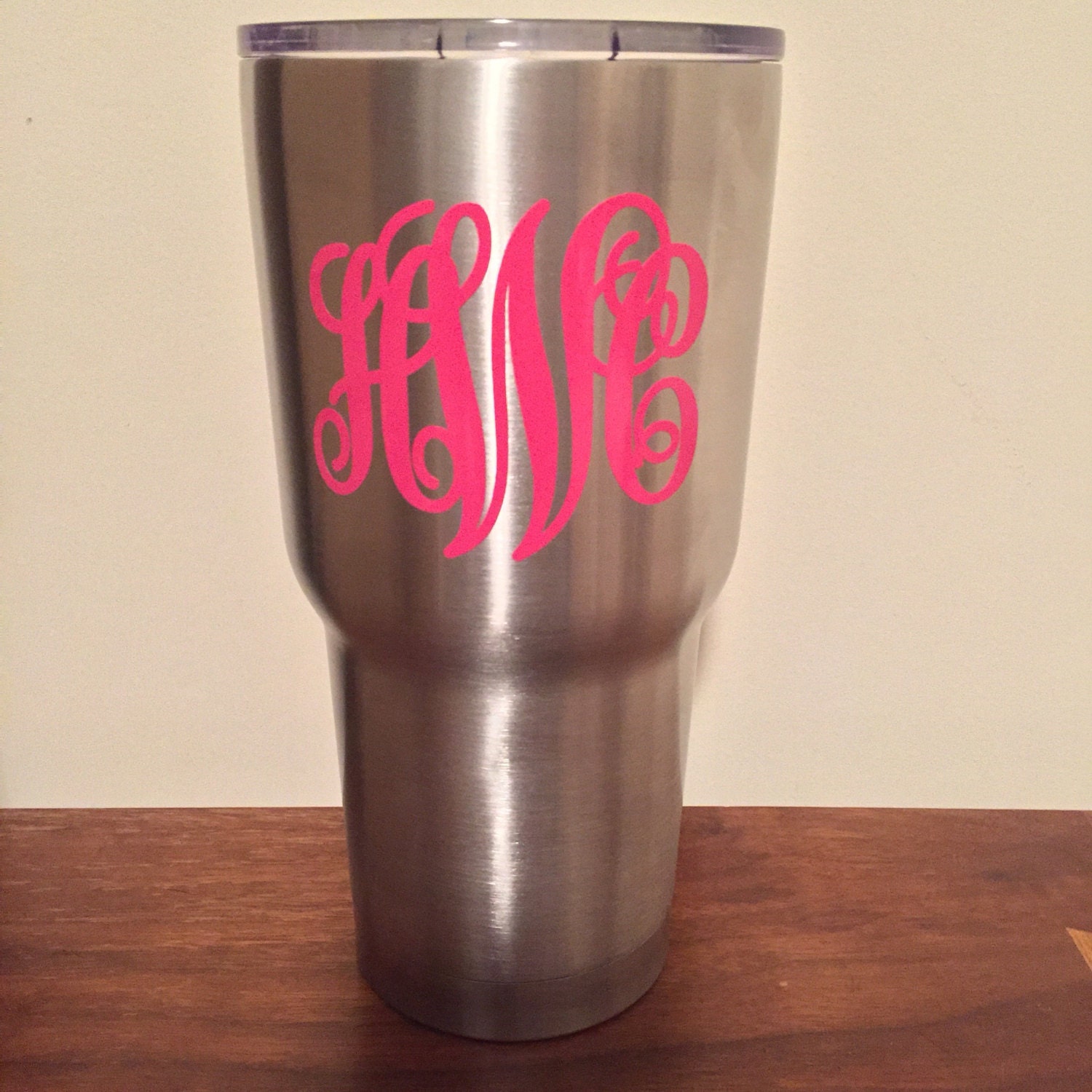 Stainless Steel RTIC Tumbler with Vinyl Monogram by WendtDesigns