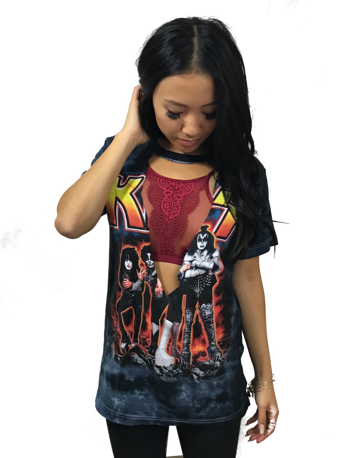 kiss band t shirt dress