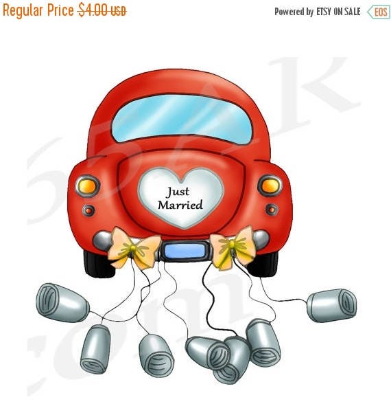 free clipart just married car - photo #28