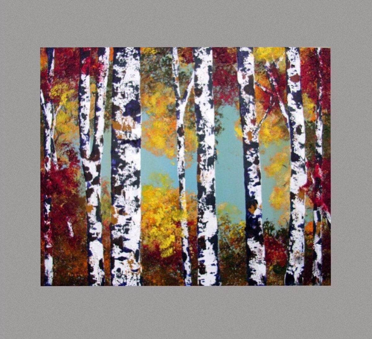 Aspen Tree Painting NEW Birch Tree abstract by ArtbySusieTiborcz